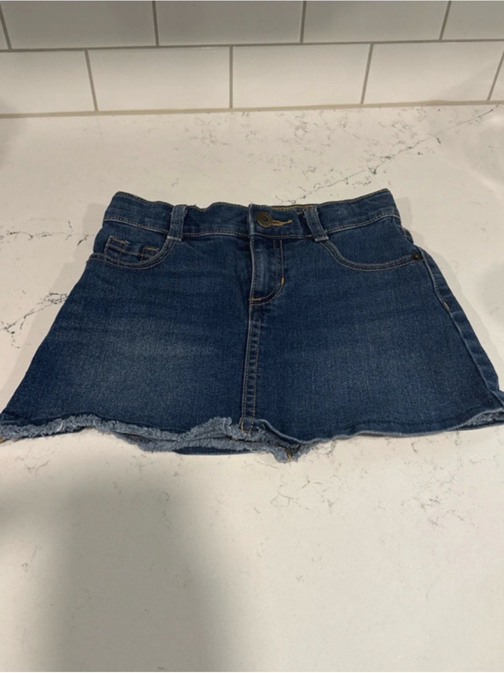 Crazy 8 Dark Blue Denim Frayed Hem Skirt